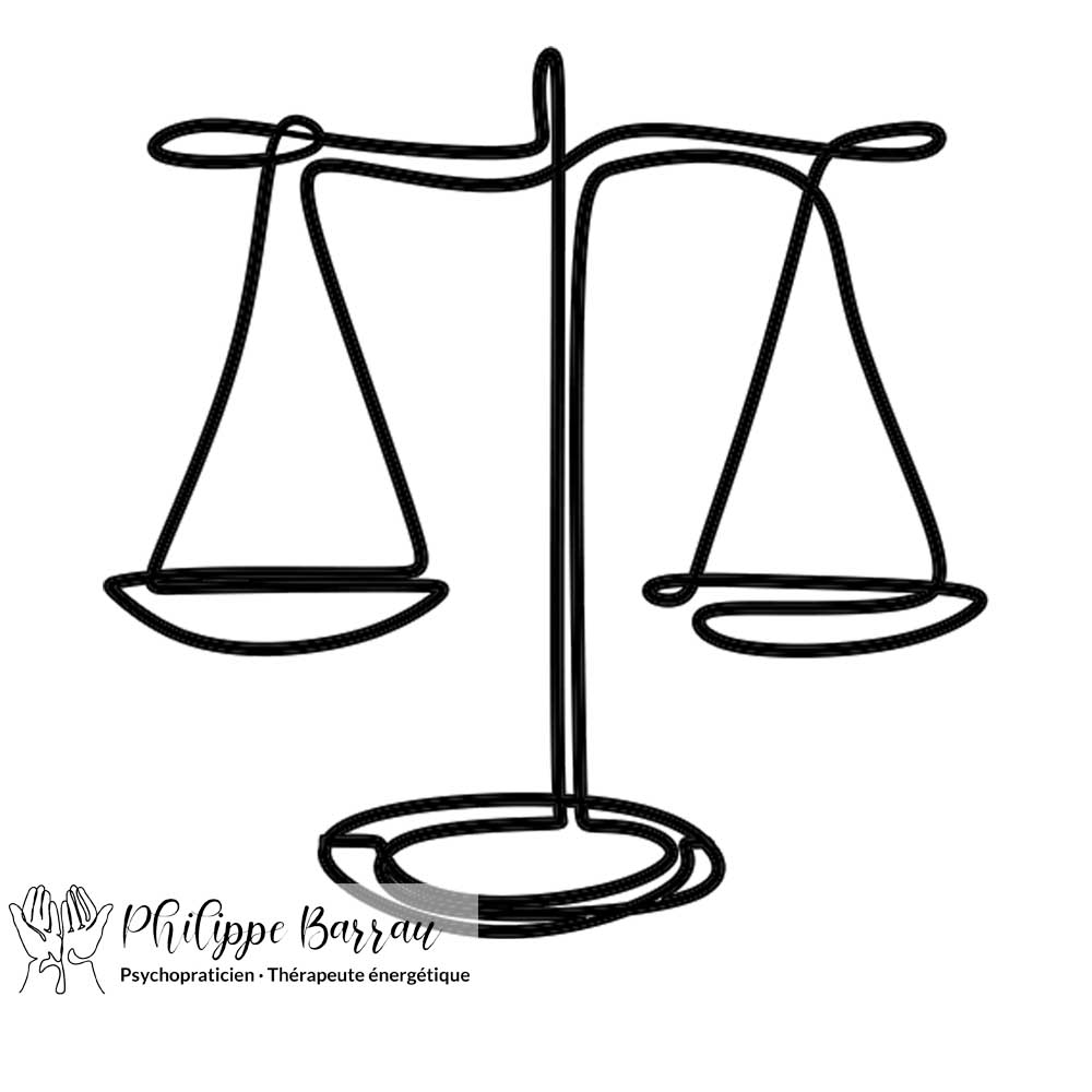 Balance symbolisant la posture éthique, l’équilibre et la responsabilité du praticien