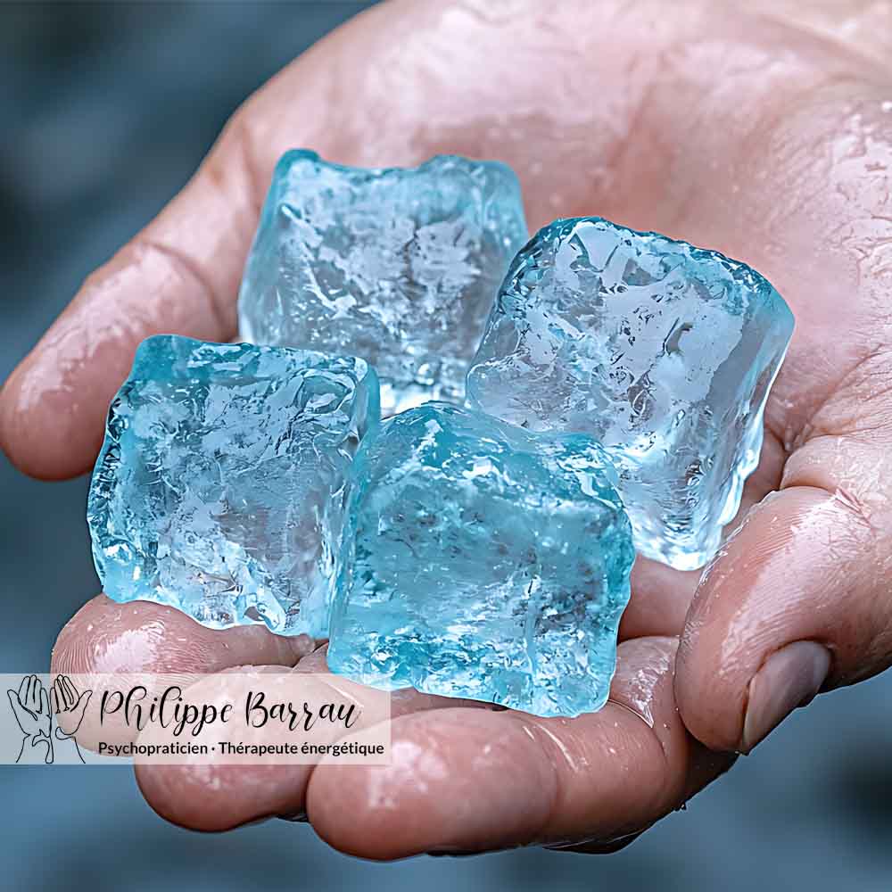 Mains tenant des éléments symboliques illustrant la posture de présence et d’accompagnement du coupeur de feu